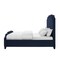 Homeroots Navy Blue Solid Wood King Tufted Upholstered Velvet Bed with Nailhead Trim 544921 - alternate 3