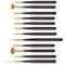 Princeton Mini-Detailer Brush Set, Synthetic, Short Handle Mixed Media Paintbrush, Black, 12-Piece Set P305012SET - alternate 1
