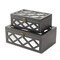 Homeroots Set of Two Black And White Wood And Mirrored Glass Box With Lid, 2PK 489379 - alternate 2
