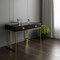 Homeroots 47" Black and Gold Wood and Stainless Steel Writing Desk With Two Drawers 543795 - alternate 4