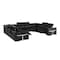 Homeroots Black Italian Leather Power Reclining U Shaped Eight Piece Corner Sectional With Console 634685 - alternate 3