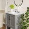 Flash Furniture Vega 30in. Vanity w/Sink, Soft Close Doors & Open Shelf, Carrara Marble, Black Hardware, Gray/White FS-VEGA30-GY-HDBLK-GG - alternate 3