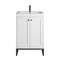 James Martin Vanities Chianti 24 in. Single Vanity, Glossy White, Matte Black, w/ White Glossy Composite Stone Top 533V24GWMBKWG - alternate 4