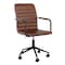 Martha Stewart Taytum Upholstered Office Chair in Saddle Brown/Oil Rubbed Bronze CH-142370-BR-BK-MS - alternate 1