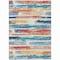 Homeroots 3' X 5' Ivory Teal Blue Orange And Red Striped Washable Indoor Outdoor Area Rug 616652 - alternate 3