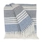 Homeroots Blue Woven Cotton Striped Throw Blanket 478685 - alternate 3