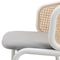 Leisuremod Ervilla Wicker Bar Stool with Fabric Seat and White Powder Coated Steel Frame, Grey EBW-31GR - alternate 4
