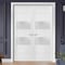 Sartodoors Solid French Double Doors Frosted Glass 2 lites, Lucia 4010 White Silk, Wood Solid Panel Frame Trim LUCIA4010DD-WS-60 - alternate 2
