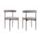 Armen Living Shannon Dining Chair with Matte Black Iron and Thundercloud Gray Fabric - Set of 2 LCSNSIBLKTGRY - alternate 1
