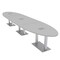 Skutchi Designs Oval Conference Table With Power Unit, 48 in W, 192 in L, Grey HAR-OVL-48X192-DOU-U779-ESIL - alternate 1