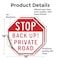 Signmission Stop Back Up! Private Road, 18 inch X 18 inch, Vinyl Decal, 2PK OC-D-2PACK-18-232 - alternate 3