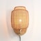 Vidalite Amud Bamboo Wicker Wall Sconce with Natural Wood Finish, Stitched Velvet Detailing, Plug-In CE1009081 - alternate 2