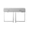 Homeroots 47" Light Gray and Silver Wood and Stainless Steel Sled Console Table With Two Drawers 543863 - alternate 2