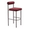 Homeroots Set of Two 30" Red and Bronze Shearling and Steel Low Back Bar Height Bar Chairs 555720 - alternate 3