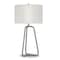 Homeroots 25" Nickel Metal Table Lamp With White Drum Shade 524475 - alternate 1