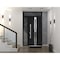 Vdomdoors Steel Door Deux 1755 Black Enamel Sidelight and Transom Window Stainless Inserts Single Modern Pain DEUX1755EXD-BLK-W36+12 x H80+16-Left-hand Inswing - alternate 2