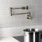 Kingston Brass Wall Mount Pot Filler Faucet with Knurled Handle, Antique Brass KS4103RKZ - alternate 3
