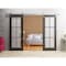 Sartodoors Sturdy Double Barn Door with Clear Glass, Lucia 2366 Matte Black and Aluminum Strips, 13FT Rail Ha LUCIA2366DB-S-BLK-64 x 80 (2* 32x80) - alternate 2