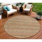 Homeroots 8' Terra Cotta And Rust Round Striped Washable Indoor Outdoor Area Rug 615388 - alternate 1