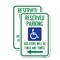 Signmission Reserved Parking Violators Will Be Fined and Towed Lef, 12'' X 18'', Heavy Gauge Aluminum, 2PK A-1218-2PACK-22998 - alternate 1