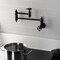 Kingston Brass Wall Mount Pot Filler Faucet with Knurled Handle, Matte Black KS3100RKZ - alternate 2