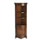 Homeroots 24in Brown Solid Wood Frame Standard Display Stand With Three Shelves 389732 - alternate 2