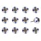 Homeroots Set of Twelve Blue White And Turquoise Floral Ceramic Drawer Pull Knobs, 12PK 321659 - alternate 3