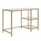 Homeroots 42" Clear and Gold Glass and Metal Computer Desk 516427 - alternate 1