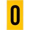 Brady Outdoor Vinyl 6 in Black on Yellow Numbers 0 Card 1570-0 - alternate 1