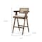 Homeroots 30" Off White and Brown Fabric and Solid Wood Low Back Bar Height Bar Chair 605935 - alternate 2