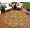 Homeroots 8' Copper And Beige Round Floral Washable Indoor Outdoor Area Rug 595981 - alternate 1