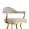 Armen Living Justin 30in Swivel Bar Stool with Gold Brushed Stainless Steel and Taupe Fabric LCJTBABGLTP30 - alternate 3