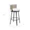 Homeroots 31" Black Natural and White Aluminum And Faux Rattan Swivel Bar Height Bar Chair 668808 - alternate 2