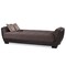 Homeroots 93" Brown Microfiber And Faux Leather Sleeper Sofa And Toss Pillows 607161 - alternate 3