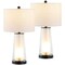Jonathan Y Tryon 26 in. Modern Minimalist Glass/Iron Nightlight LED Table Lamp, Oil Rubbed Bronze/Clear, 2PK JYL1137C-SET2 - alternate 1