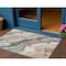 Homeroots 3' X 5' Silver And Copper Abstract Washable Indoor Outdoor Area Rug 618430 - alternate 1