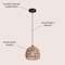 Jonathan Y Campana 8.25" 1-Light Bohemian Modern Woven Rope/Iron LED Pendant, Brown JYL6512E - alternate 3