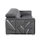 Homeroots 71in Dark Gray and Silver Italian Leather Loveseat 720479 - alternate 2