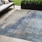 Homeroots 5' X 8' Navy Blue And Taupe Abstract Washable Indoor Outdoor Area Rug 587243 - alternate 1