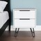 Homeroots 22" White Two Drawer Faux Wood Nightstand 478279 - alternate 3