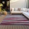 Homeroots 8' X 10' Burgundy Ivory And Blue Striped Washable Indoor Outdoor Area Rug 597310 - alternate 2