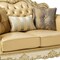 Homeroots 64in Bone And Gold Faux Leather Loveseat and Toss Pillows 515706 - alternate 2