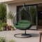 Leisuremod Teardrop Hanging Swing Chair with Stainless Steel Stand, 440 lb Capacity, Weatherproof RSCBL-57DG - alternate 3
