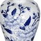 Homeroots 13" Blue And White Floral Chinoiserie Round Porcelain Table Vase 565441 - alternate 2