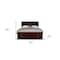 Homeroots Solid Wood Full Espresso Eight Drawers Bed 383804 - alternate 2