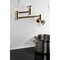Kingston Brass Wall Mount Pot Filler Faucet with Knurled Handle, Polished Brass KS8102RKZ - alternate 2