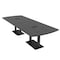 Skutchi Designs Arc Rectangle Meeting Room Table, 45 in W, 144 in L, Grey HAR-AREC-48x144-DOU.BK-WA7949-EBLK - alternate 1