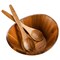Gibson Home Sherwood 3 Piece Acacia Wood Salad Bowl and Serving Utensil Set in Brown 127385.03R - alternate 4