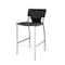 Homeroots Set of Two 25" Gray and Silver Faux Leather and Metal Low Back Counter Height Bar Chairs, 2PK 555050 - alternate 2
