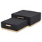 Homeroots Set of Two Black And Gold Striped Square Nesting Storage Boxes With Lids, 2PK 712928 - alternate 3